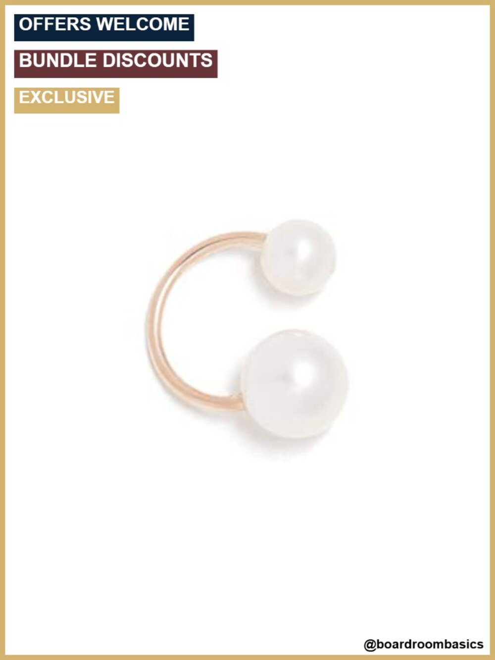 14k Gold Freshwater Cultured Pearl Ear Cuff